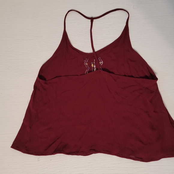 Harlow Dark Red Crop Top with Embroidered Details - Picture 4 of 8